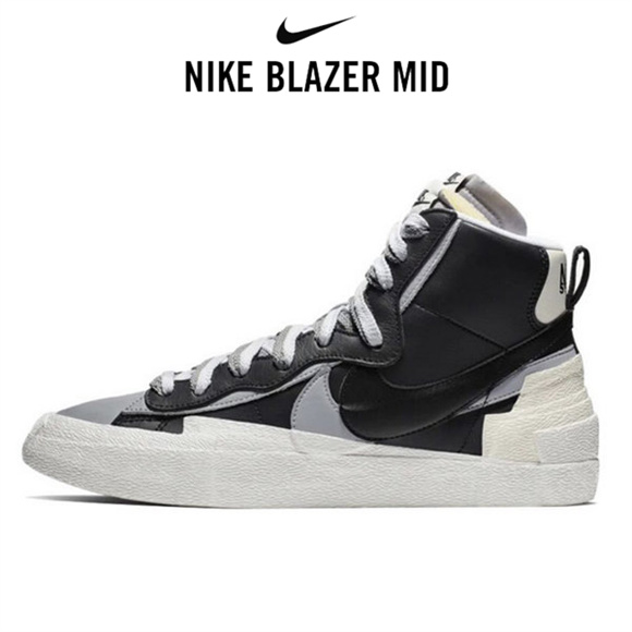 Sacai x Nike Blazer Mid黑白灰2