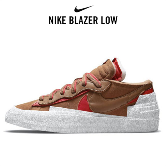 Sacai x Nike Blazer Low棕紅4