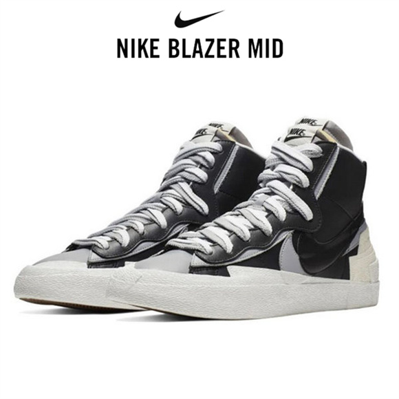 Sacai x Nike Blazer Mid黑白灰1