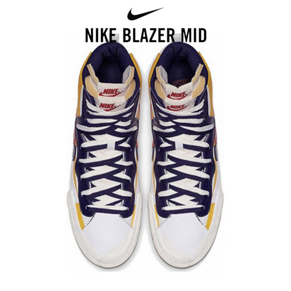 Sacai x Nike Blazer Mid藍黃白2