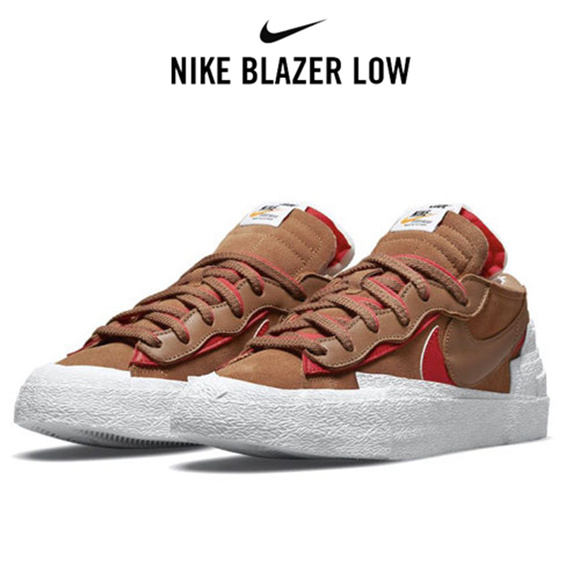 Sacai x Nike Blazer Low棕紅1