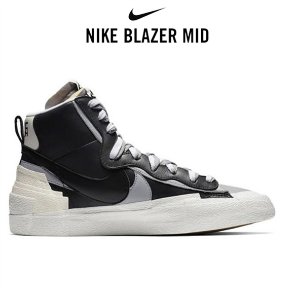 Sacai x Nike Blazer Mid黑白灰3