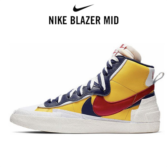 Sacai x Nike Blazer Mid藍黃白3