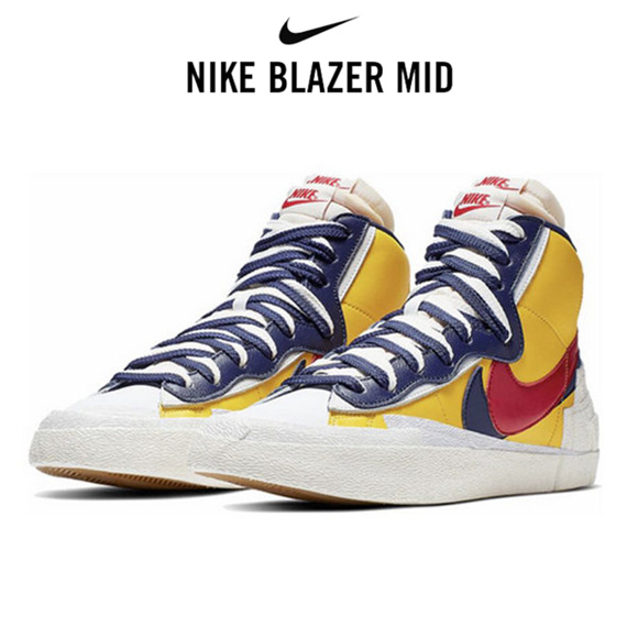 Sacai x Nike Blazer Mid藍黃白1