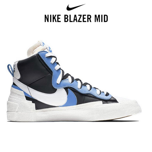 Sacai x Nike Blazer Mid黑藍白3