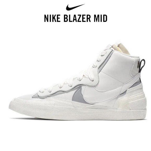 Sacai x Nike Blazer Mid白灰2