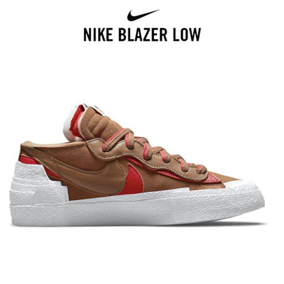 Sacai x Nike Blazer Low棕紅3