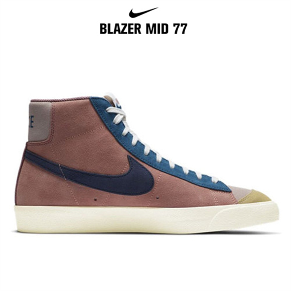 Blazer Mid '77酒紅拼接4