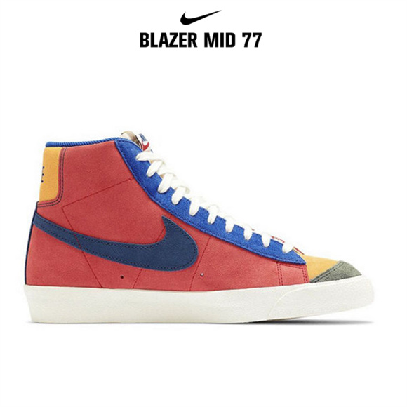 Blazer Mid '77紅藍黃拼接5