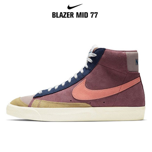 Blazer Mid '77酒紅拼接3