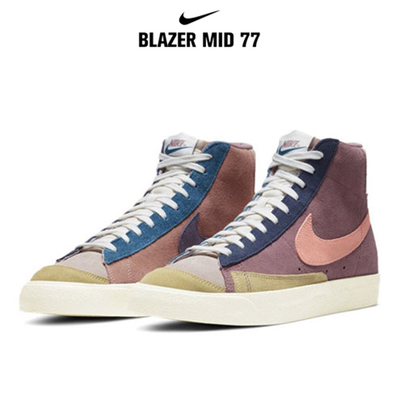 Blazer Mid '77酒紅拼接1